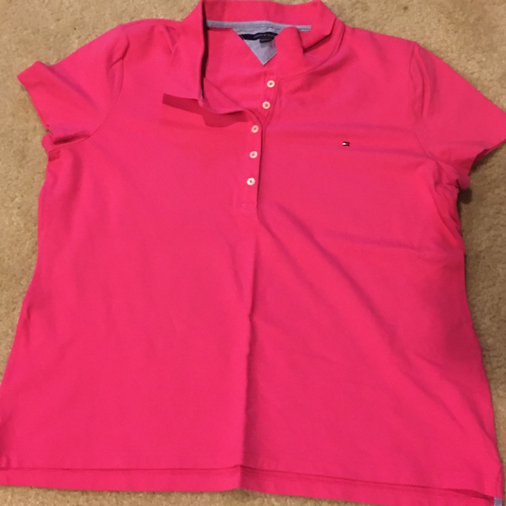 Pink Women’s Tommy Hilfiger Polo Shirt Sz XL